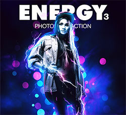 PS动作-闪电光斑(含高清视频教程)：Energy 3 Photoshop Action